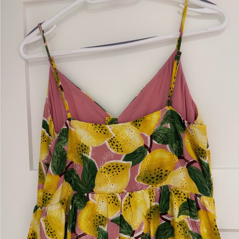 NWT Farm Rio Lemon Ruffle Midi Dress - Picture 3 of 6